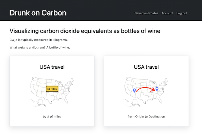 Screenshot of the Drunk on Carbon project